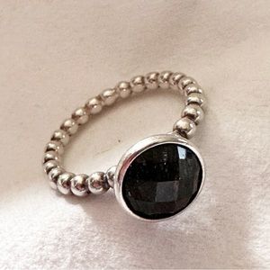 RARE - PANDORA Dark Enchantment Black Rutilite Ring
